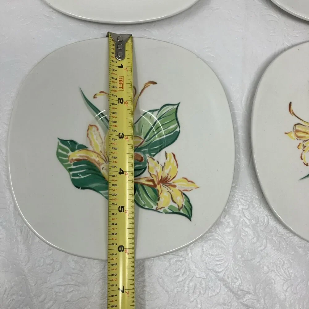 Taylor Smith & Taylor Conversation Day Lily Set Of 4 Saucers DAYLILY
